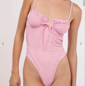 For Love And Lemons Pink One Piece Swimsuit